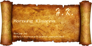Hornung Kisanna névjegykártya